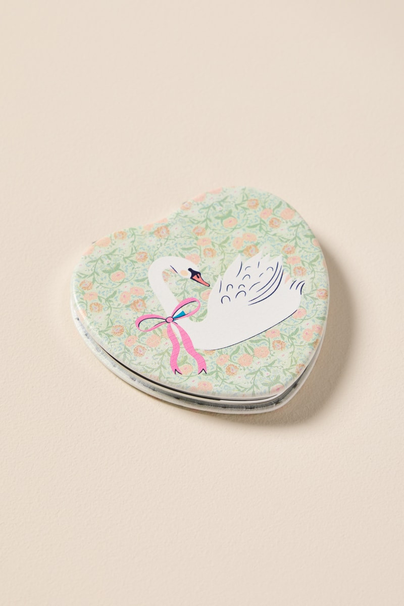 Swan Heart Compact Mirror