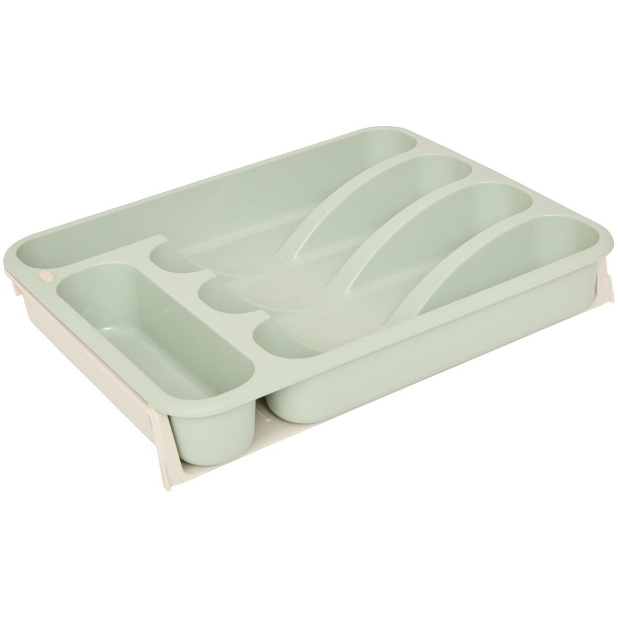 Rozsuwany organizer na sztućce do szuflady Poly zielony 28-48.5 cm