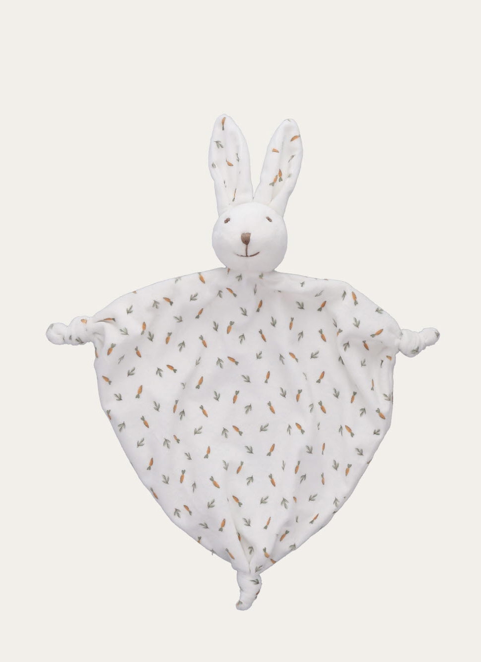 DOUDOU LAPIN IMPRIMÉ PETITES CAROTTES ÉCRU