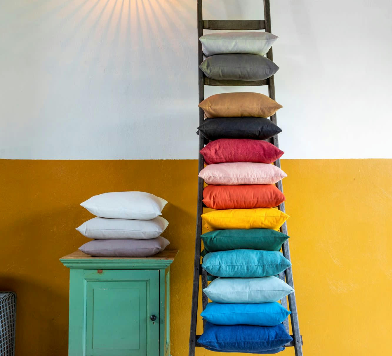 - Housse de coussin orange en coton-45x45 cm uni