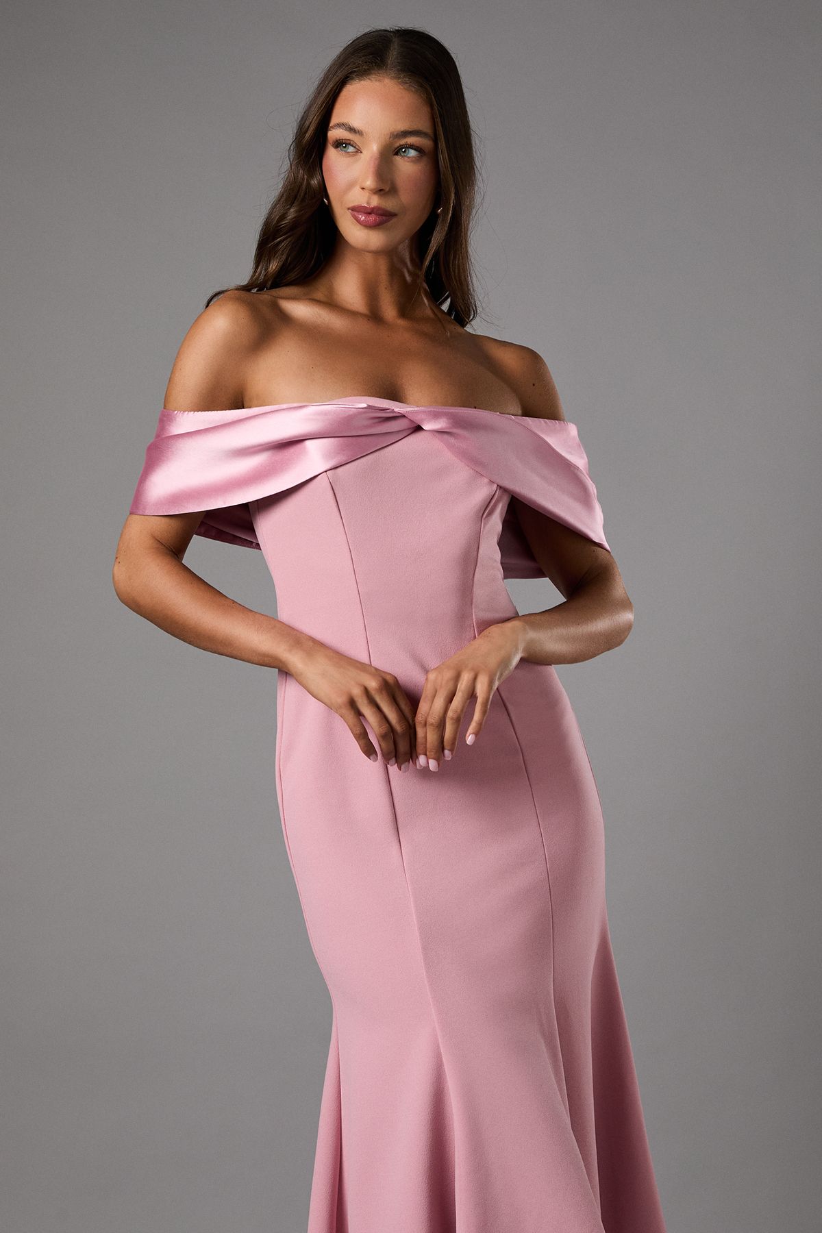 Coast Satin Sleeve Scuba Midi Dress