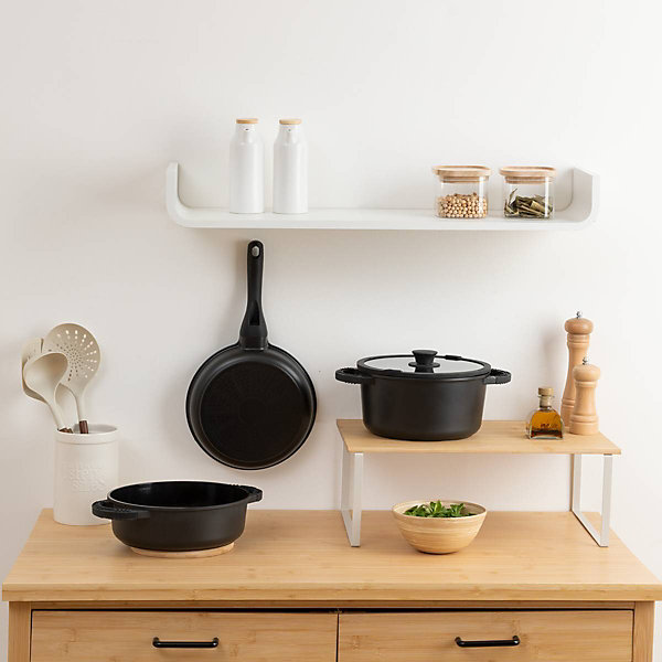 batterie de cuisine 24cm en fonte d'aluminium - Noir- 5five