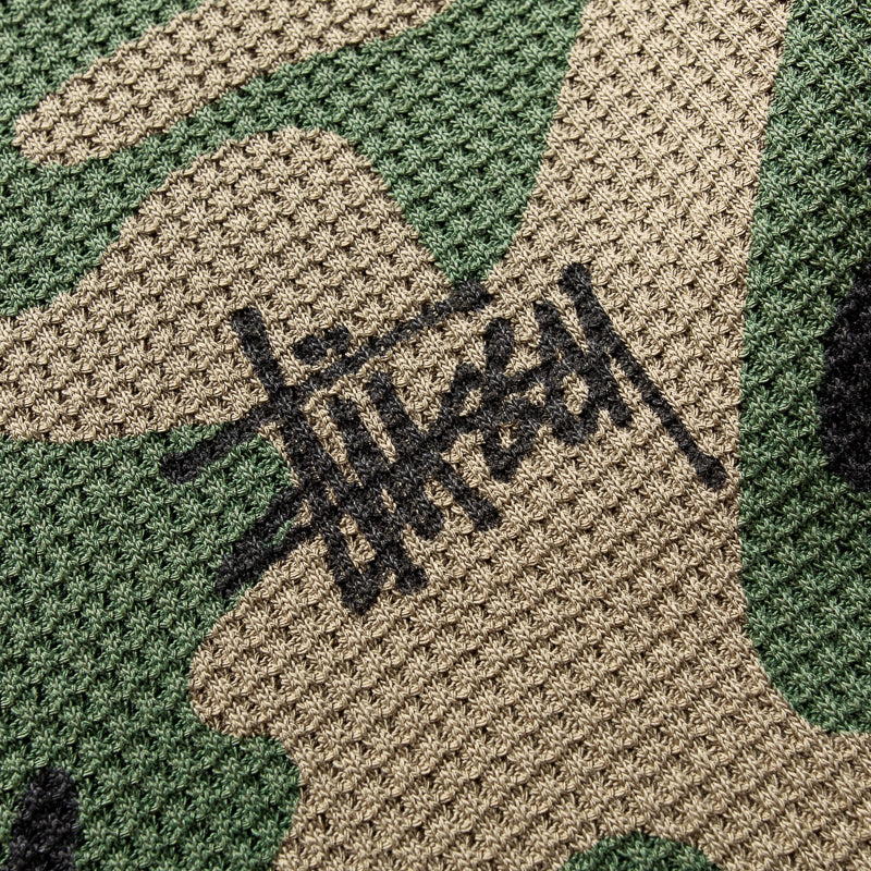 Stussy Raglan Thermal Basic Stock - Woodland Camo