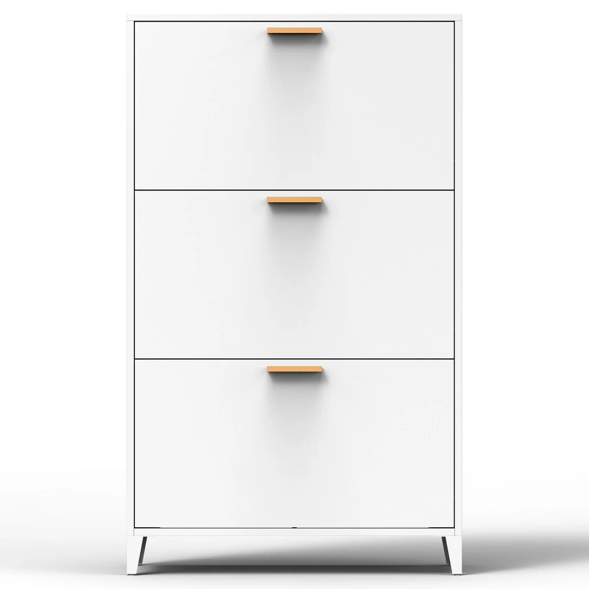 3-Drawer Shoe Cabinet, Freestanding Shoe Rack Storage Organizer with Flip Door, Tipping Bucket Shoe Cabinet for Entryway