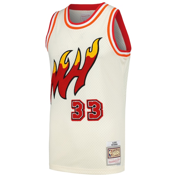 Alonzo Mourning Miami Heat Chainstitch Swingman Jersey - Cream