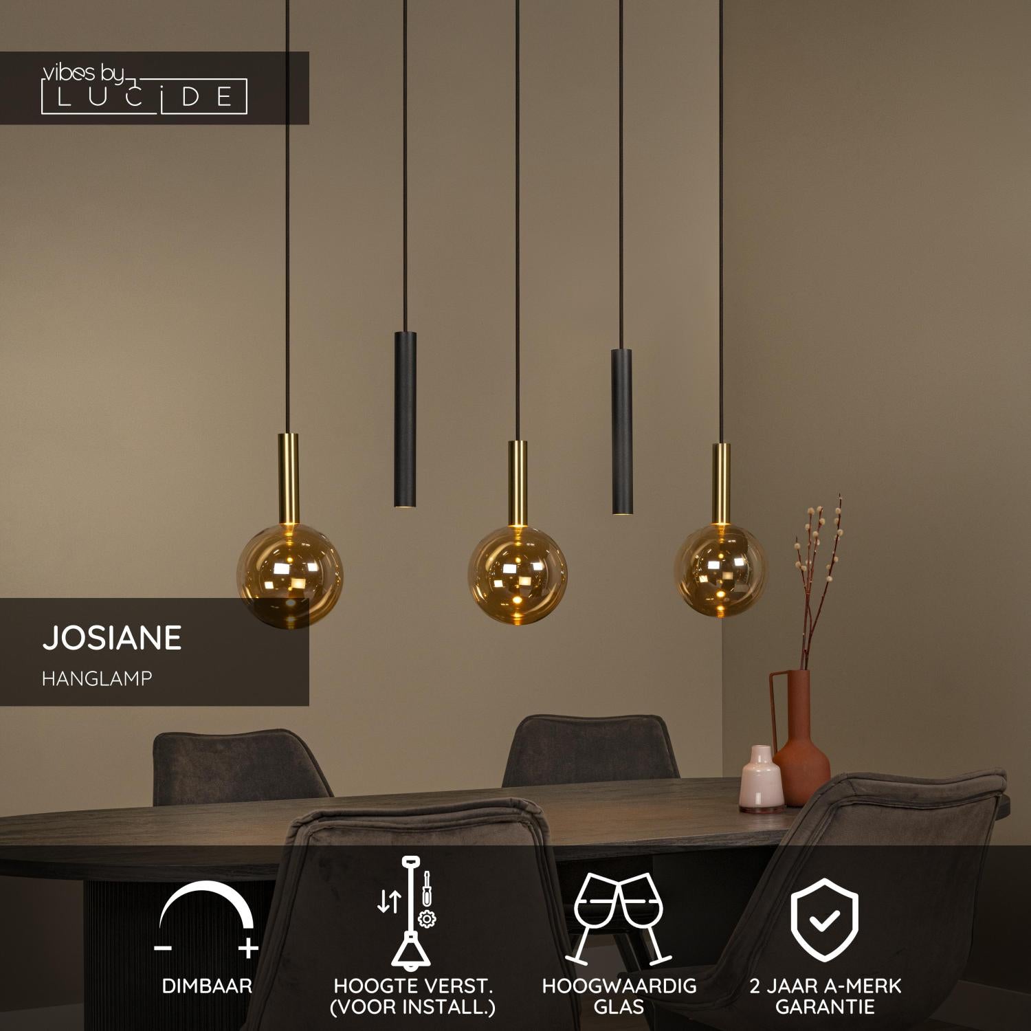 Lucide JOSIANE Hanglamp - Amber
