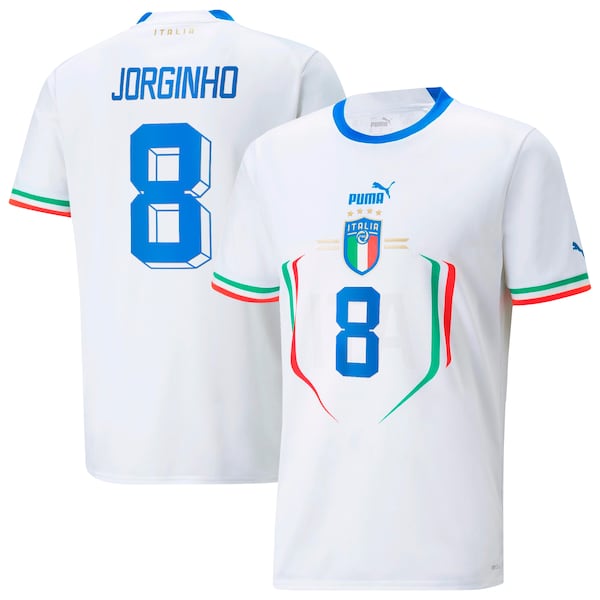 Jorginho Italy National Team Puma Youth 2022/23 Away Replica Player Jersey - White