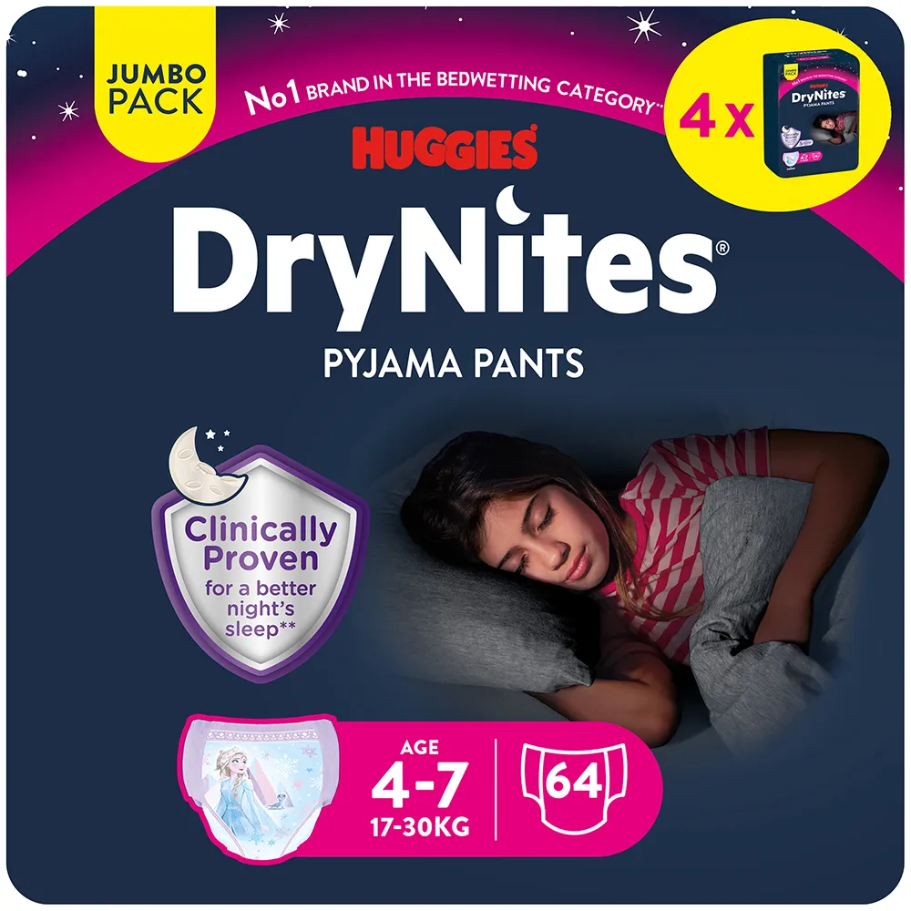 Drynites Diapers Absorbent Panties Girl 64 units