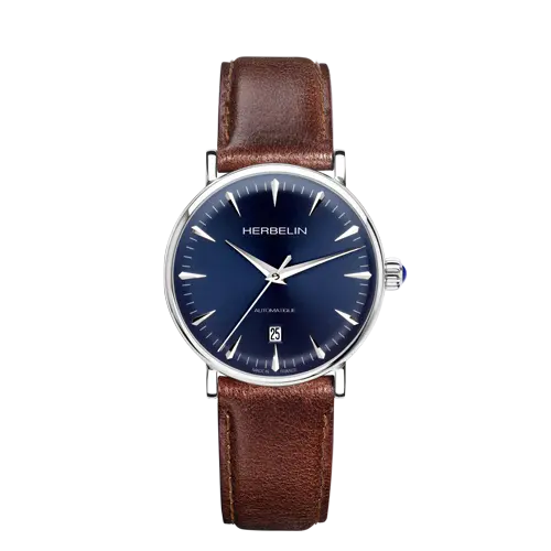 INSPIRATION – AUTOMATIQUE – BLEU & CUIR BRUN