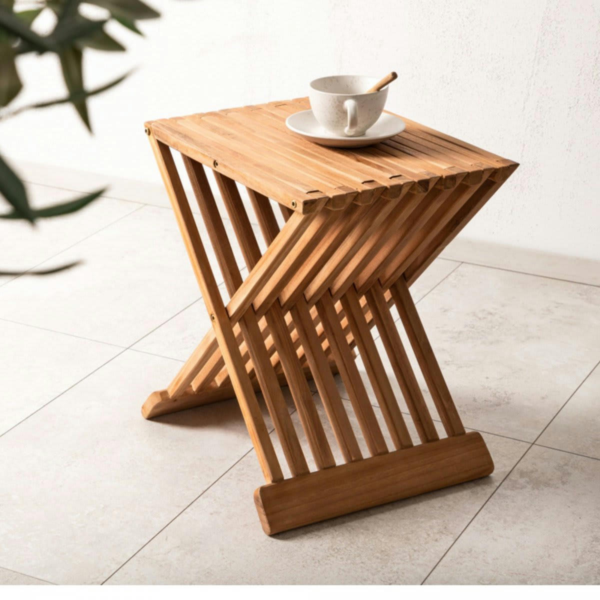 CAMPATA - Table d'appoint extérieur design en teck