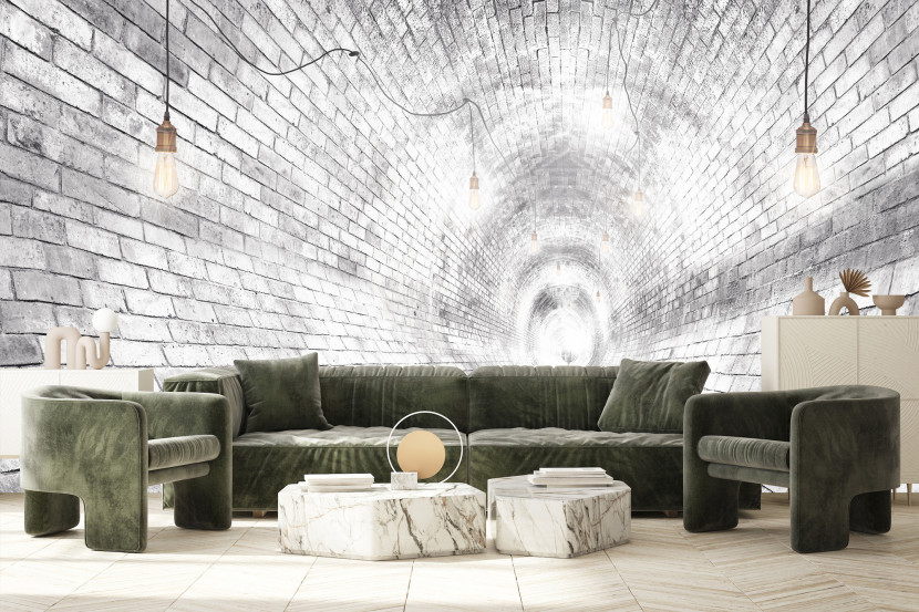 Fototapeta Abstrakcyjny Ceglany Tunel 3D 90x60cm