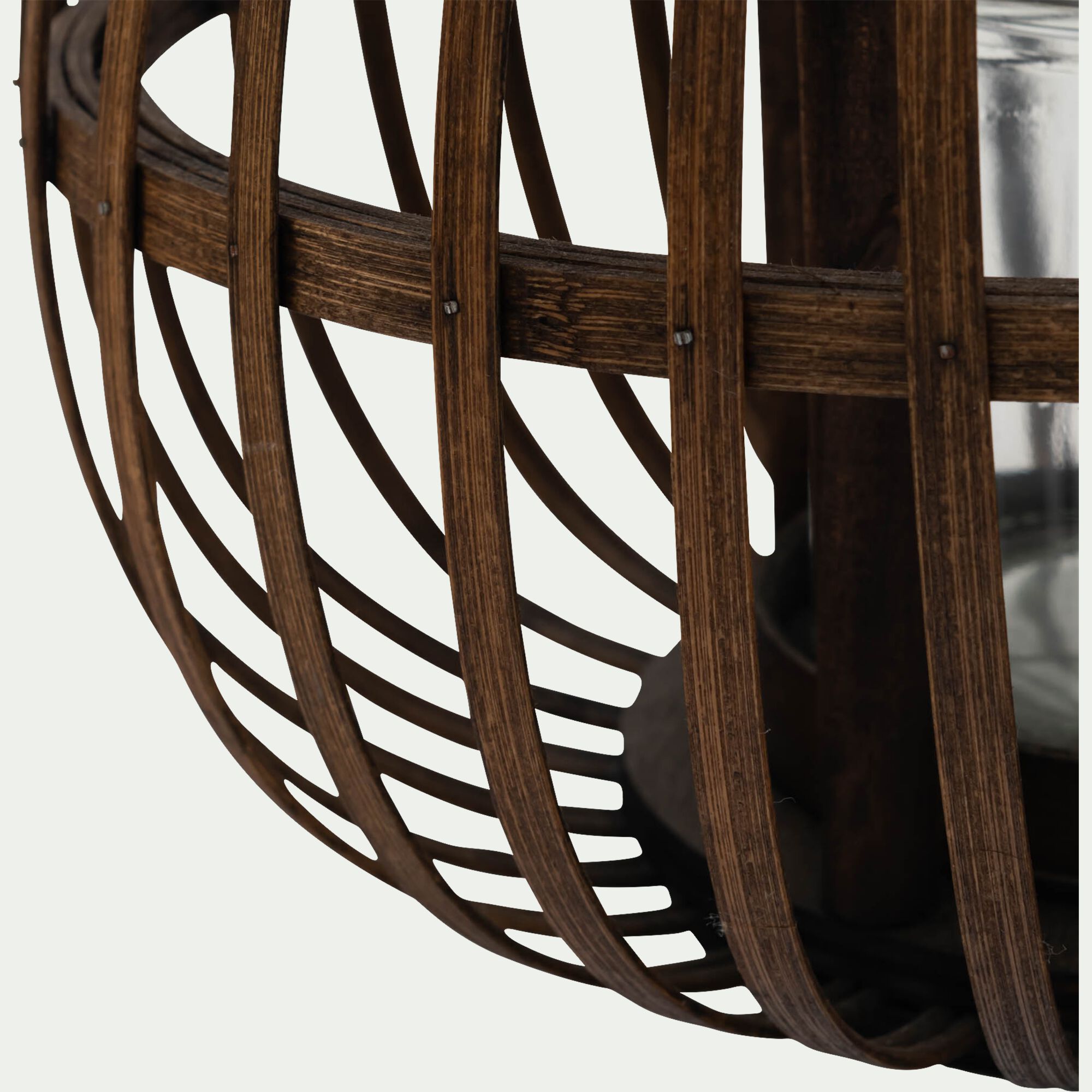 CLAIRA - Lanterne en bambou H26cm - marron