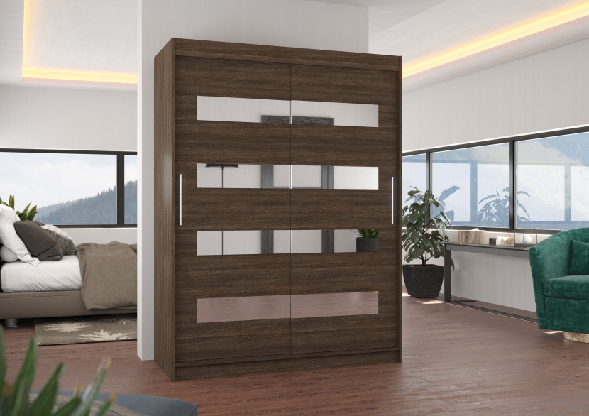 Szafa przesuwna z lustrem BALTIC 150 Choco