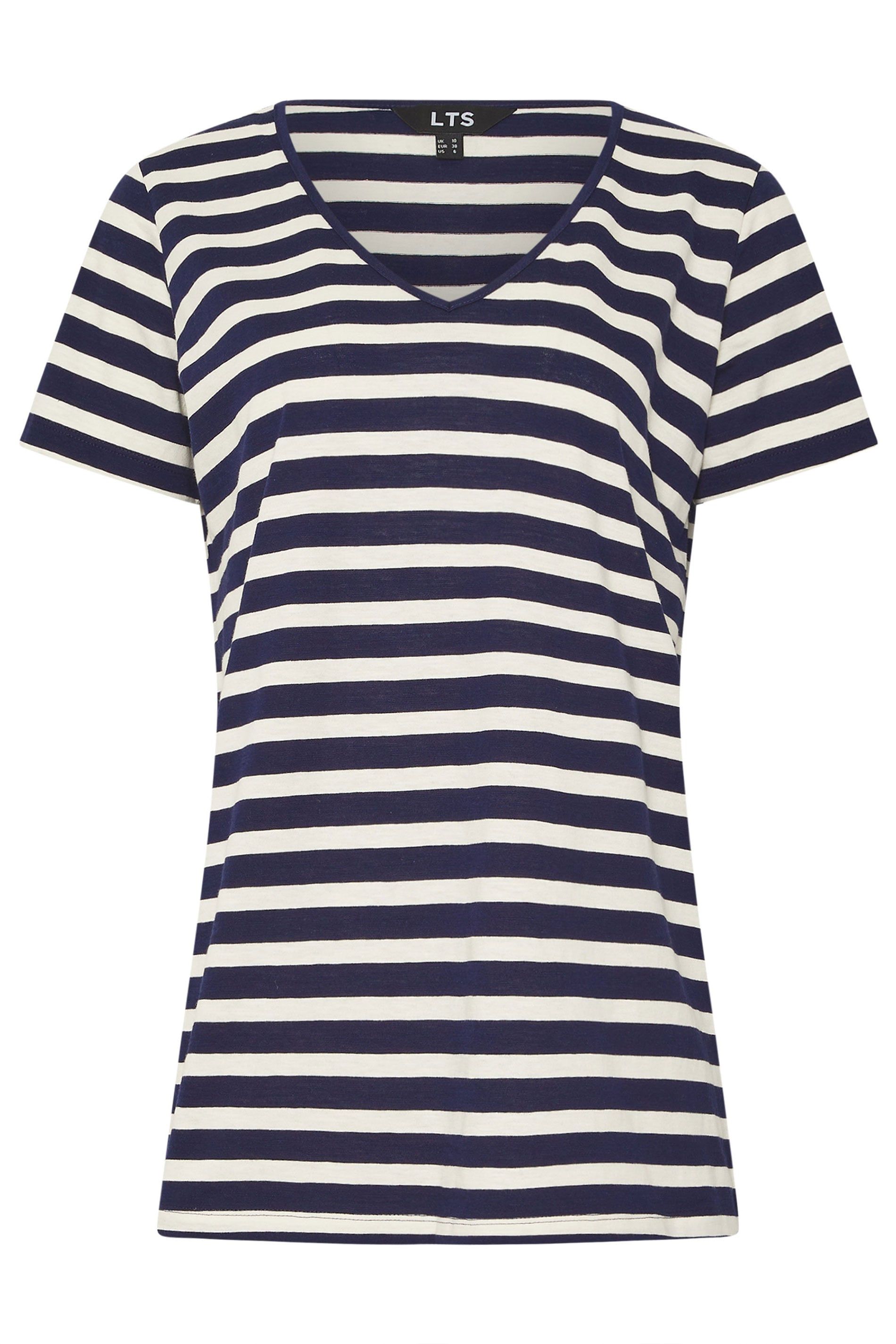 Long Tall Sally Tall 3 Pack Stripe V-Neck T-Shirts