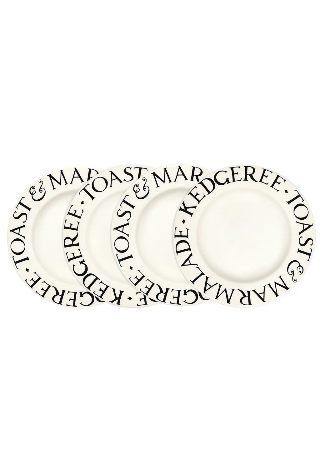 Black Toast Medium Dinner Plate, 8.5 Inch - Set of 4