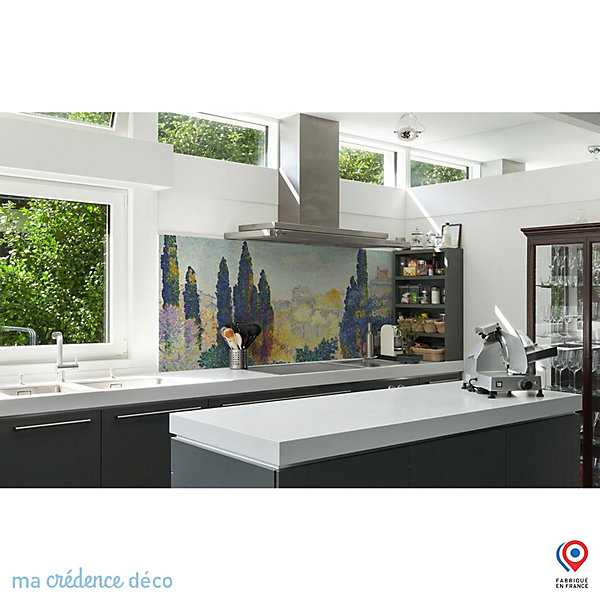 Crédence cuisine fond de hotte Delacroix H. E, Les Cyprès à Cagnes - Verre trempé - L 90 cm x H 70 cm - MaCrédenceDéco