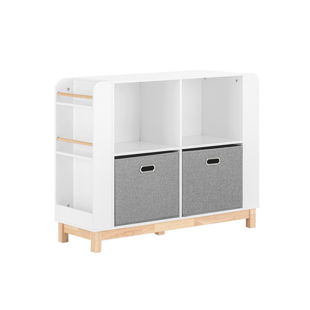 SoBuy Regał dziecięcy z 2 szufladami Biały 100x35x80cm Nowoczesny KMB85-W