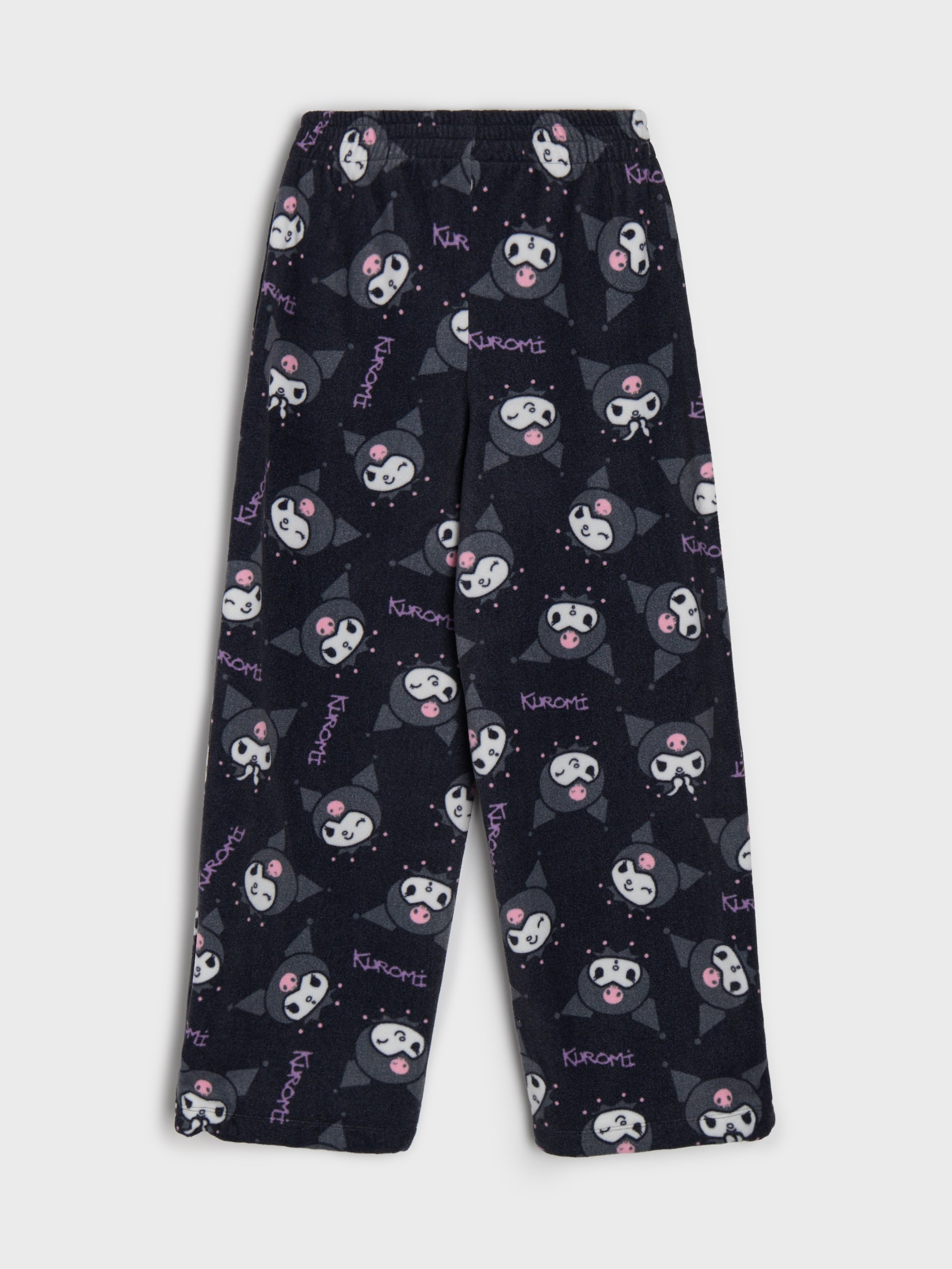 Polarowe spodnie z regulowanymi gumkami w nogawkach Kuromi