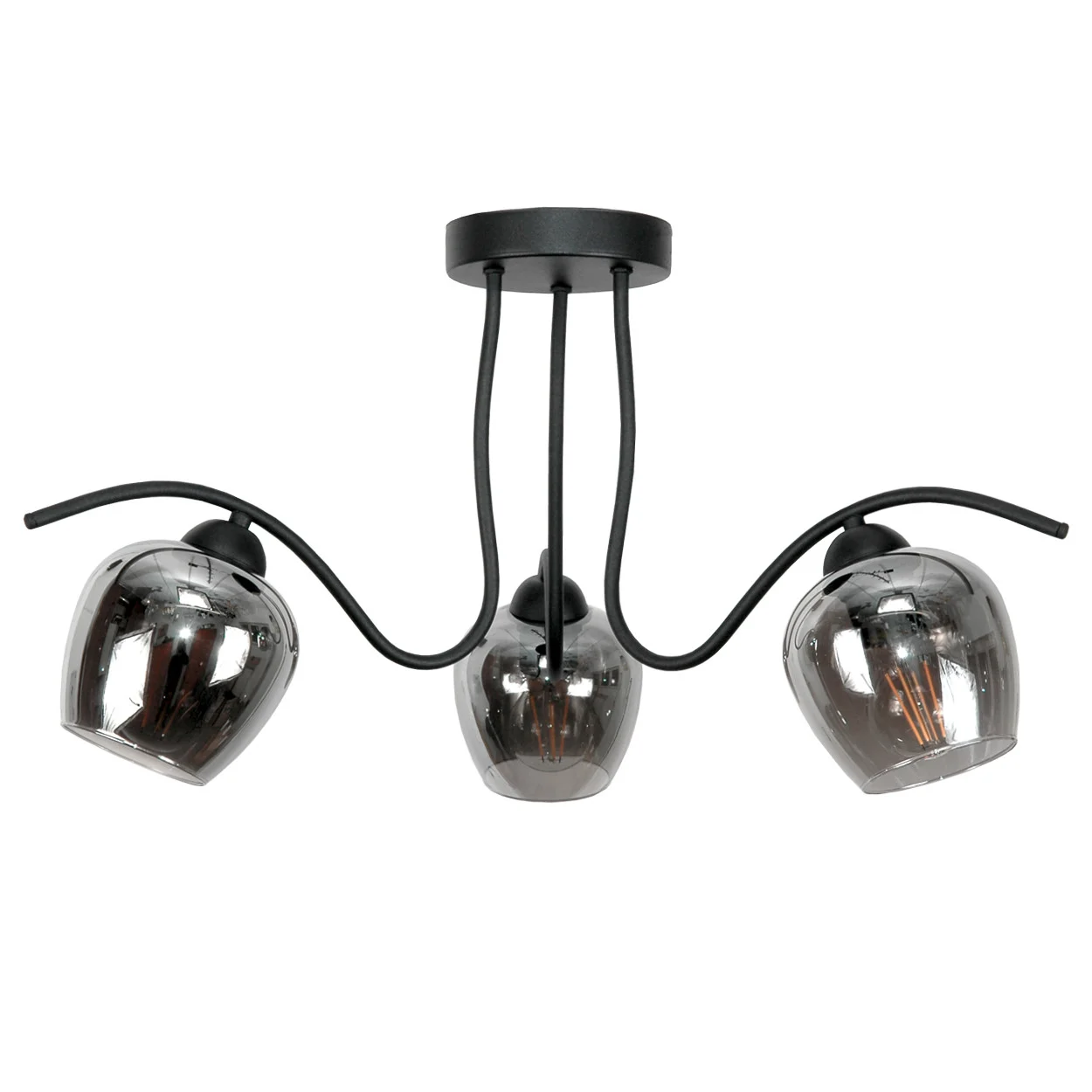 Lampa sufitowa EDYLIT czarna loft do salonu 3xE27 RUFI GREY 15-342