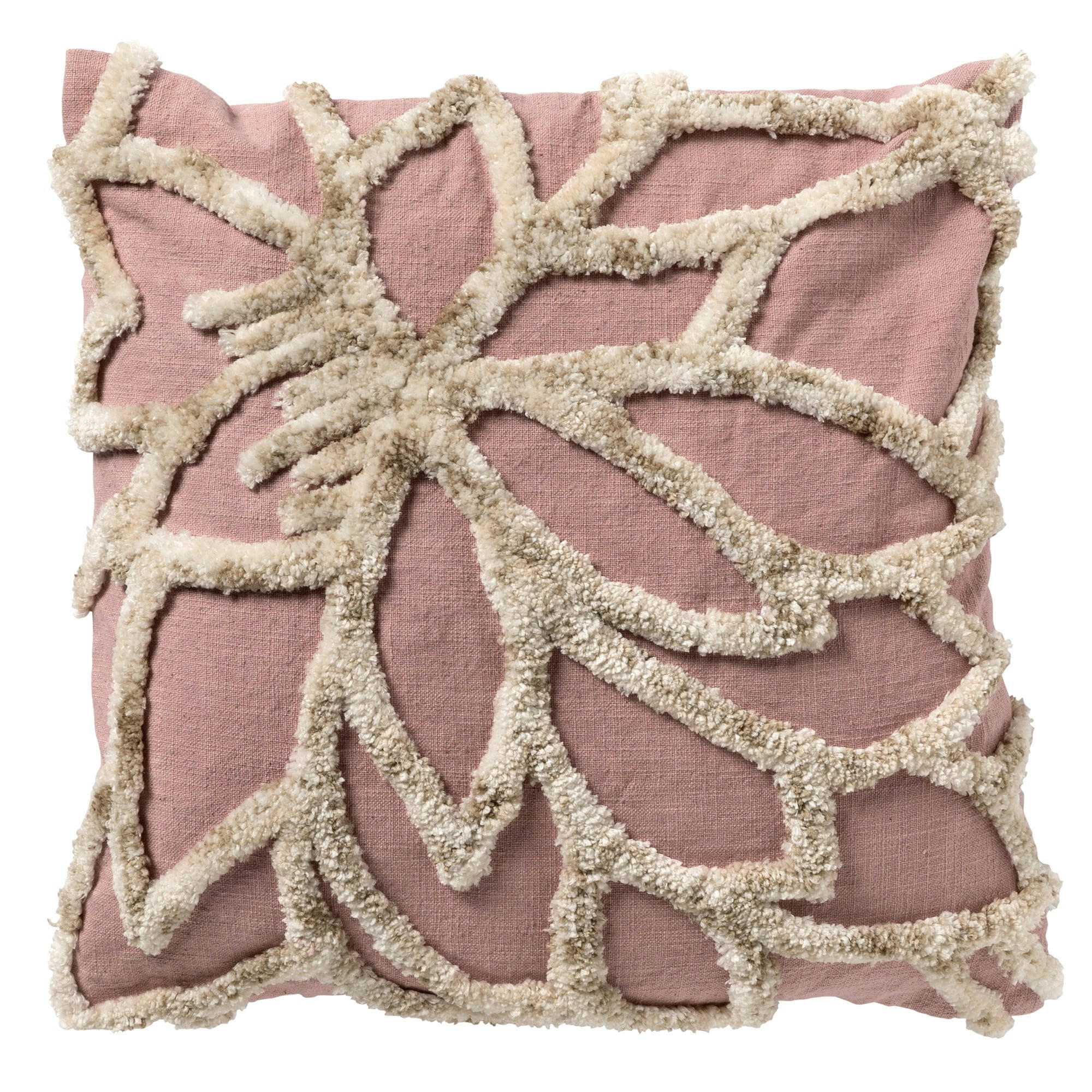 - Housse de coussin rose doux-45x45 cm avec motif fleuri