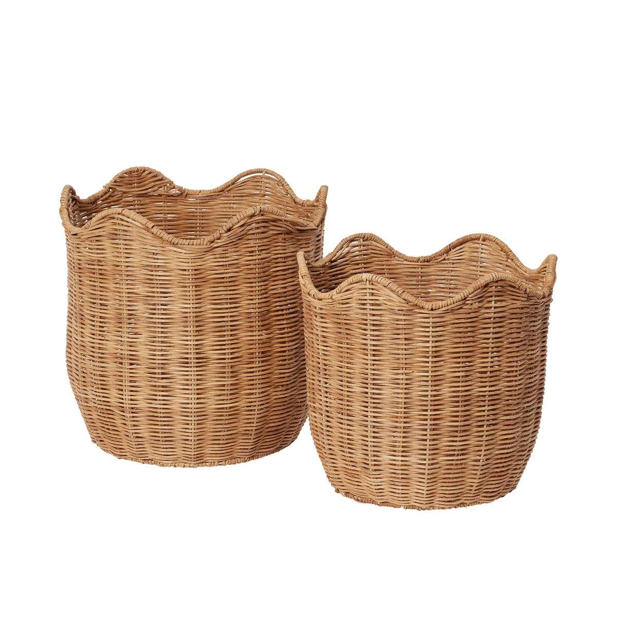 Broste Copenhagen - Lola Korb Ø 35 x H 35 cm, natürliches braun (2-teilig)