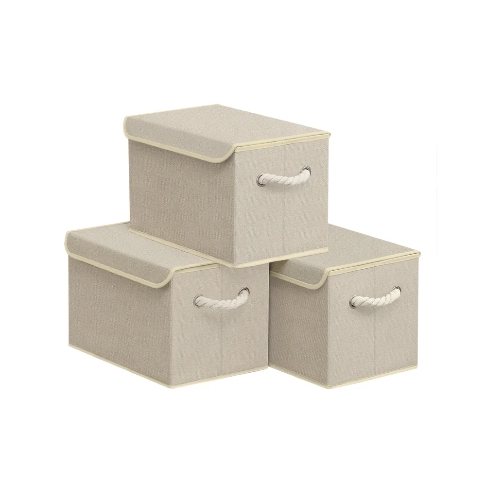 3 Bacs rangement gris