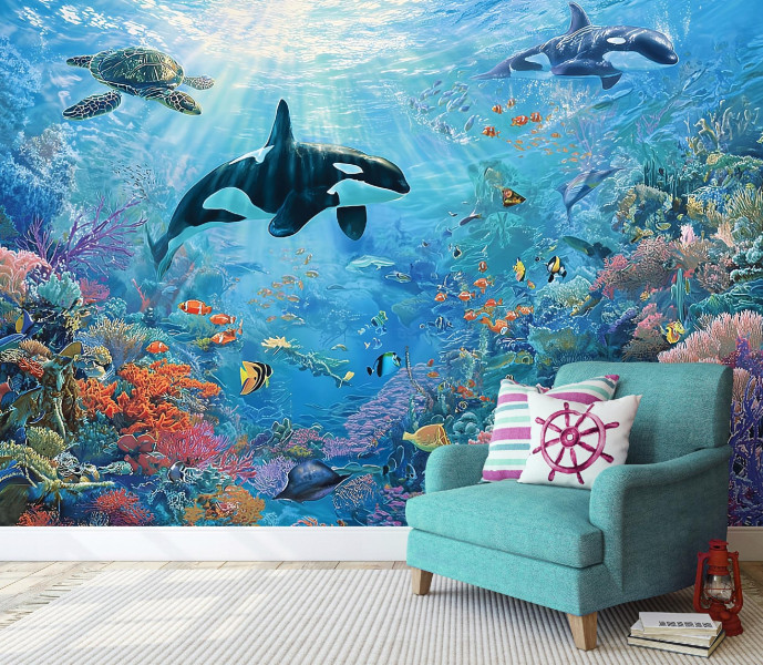 Fototapeta Ocean Niebieski Na Flizelinie Dla Dzieci 250x175