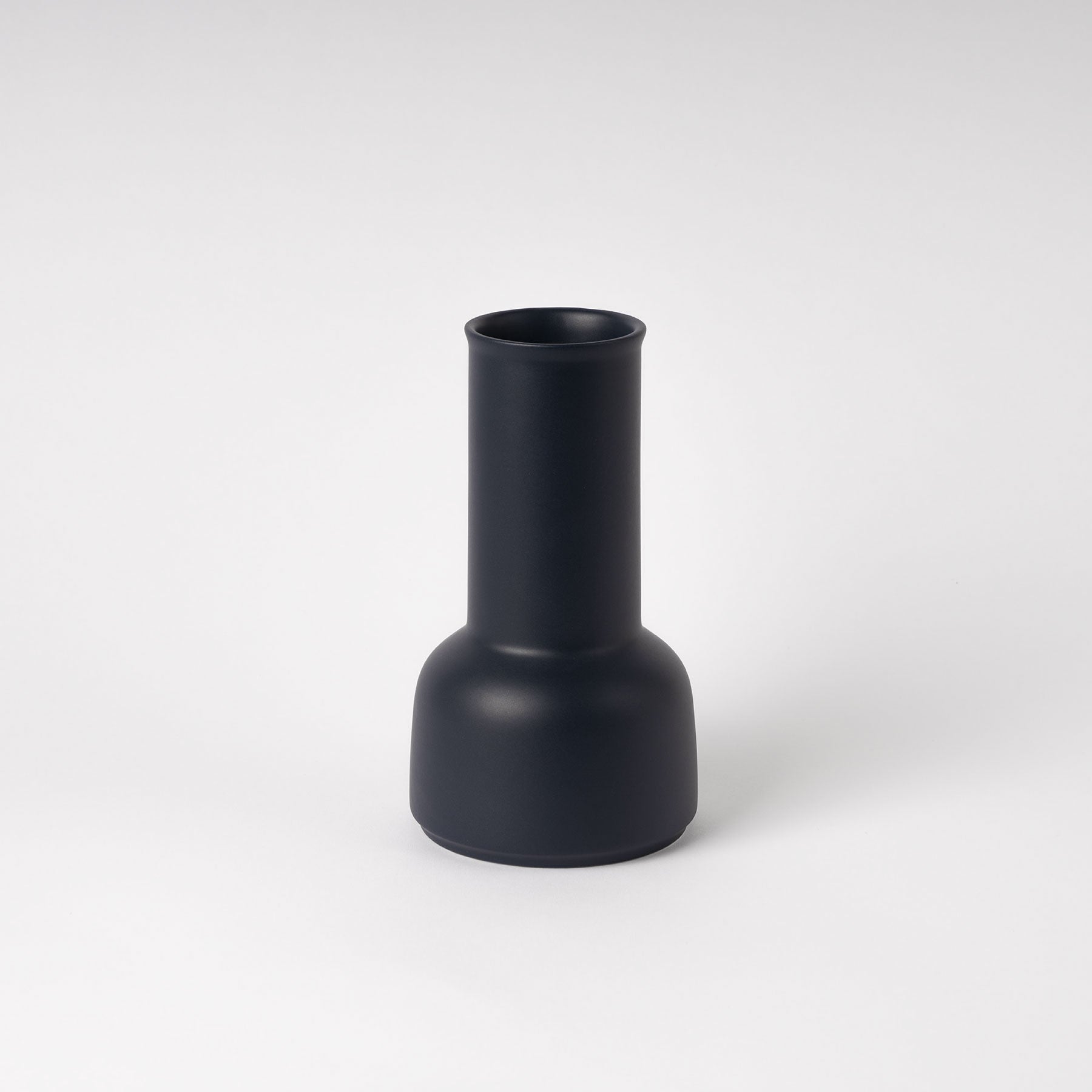 Dark Blue Sculptural Carafe - Tall-Neck Ceramic Pitcher