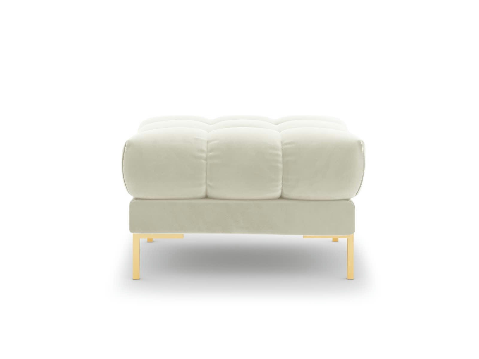 MAMAIA - Pouf 1 place en tissu velours beige clair