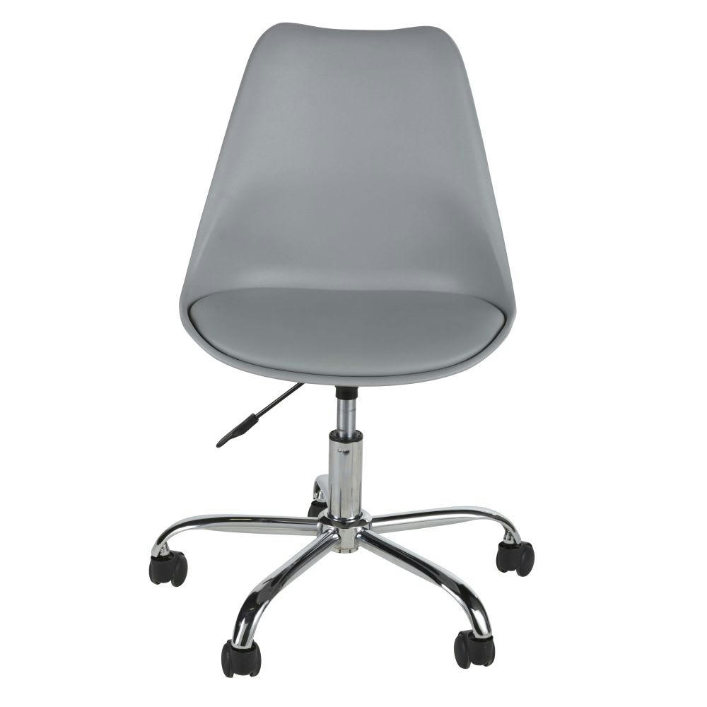 Bristol - Chaise de bureau enfant réglable à roulettes grise