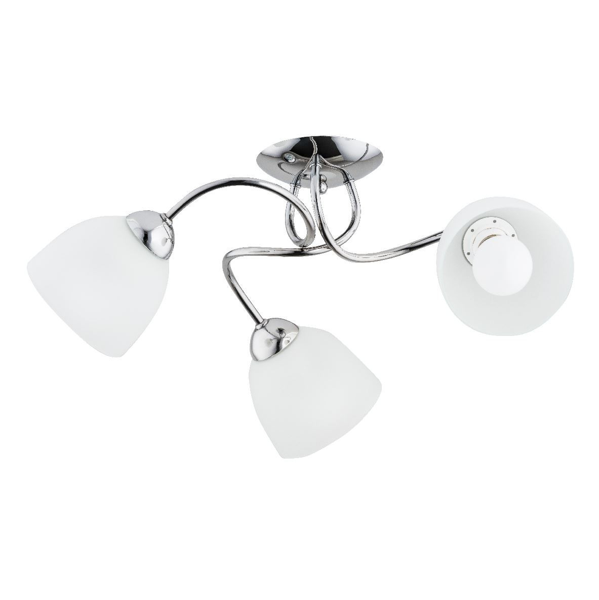 Lampa sufitowa chromowana biała SILIA 3xE27x15W wym: 25x60x60 cm Alfa