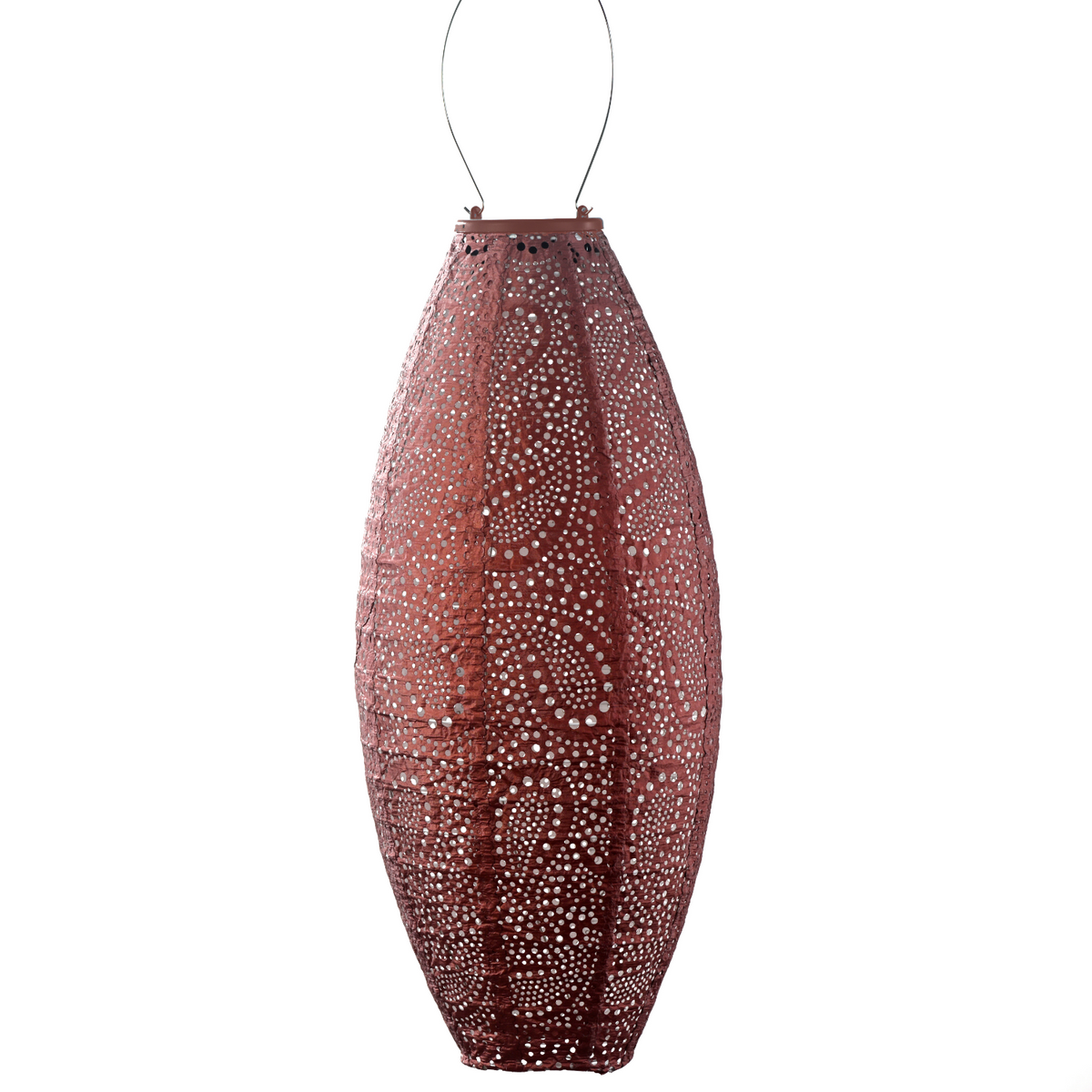 Lumiz solar lampion - paisley long oval - 20 cm - koper