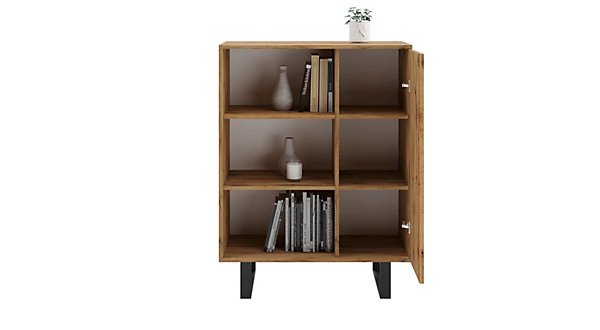 Armoire Fondi chêne artisanal or, style loft