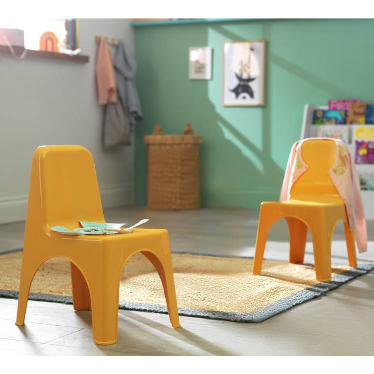 Bica Kids Set of 2 Yellow Plastic Chairs