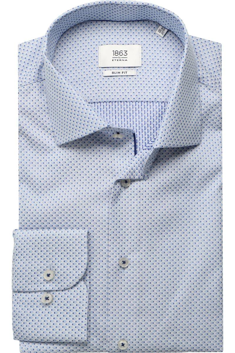 ETERNA 1863 Slim Fit Hemd blau, Strukturiert