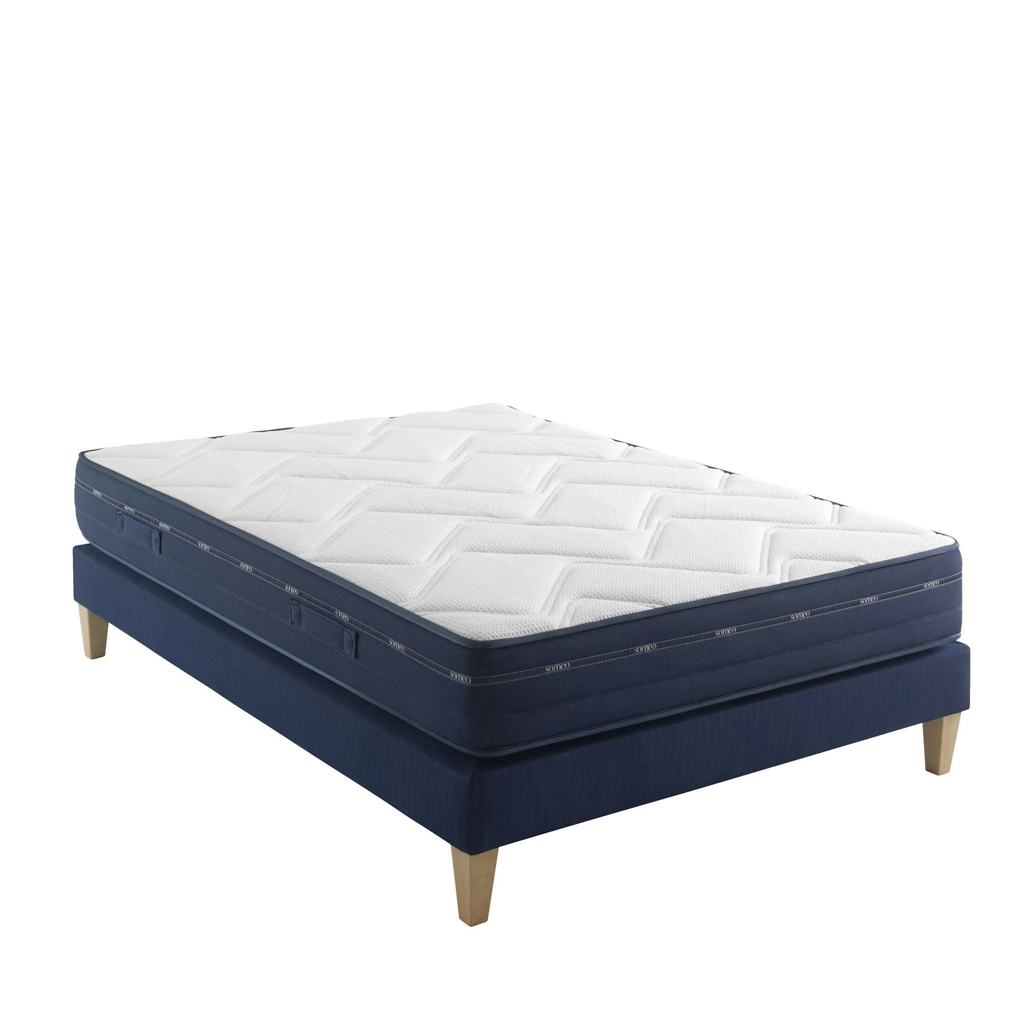 REVE 500 - Ensemble matelas ressorts mémoire de forme, sommier pieds 140x200