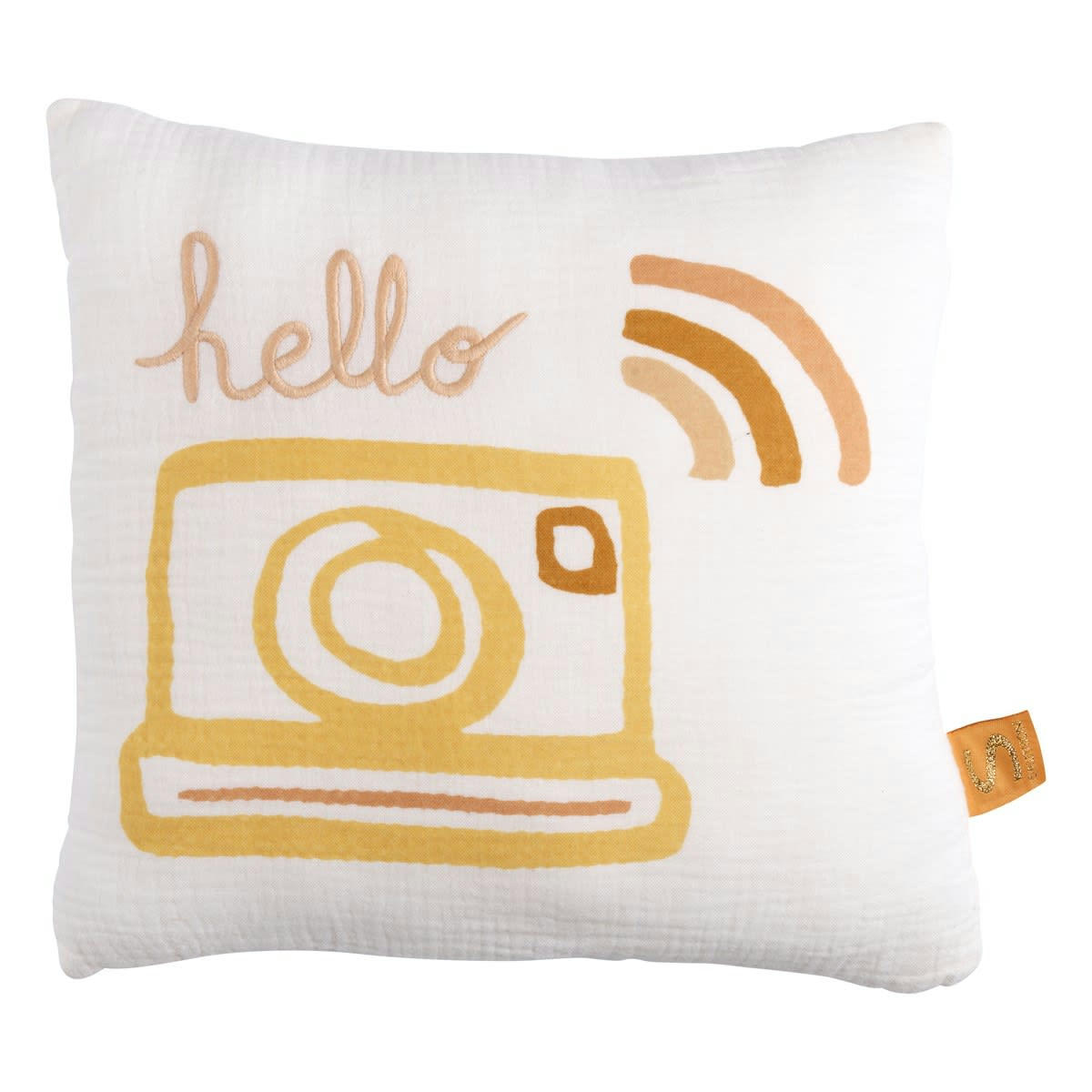 SUNLIGHT - Coussin déco carré 25x25cm en coton blanc