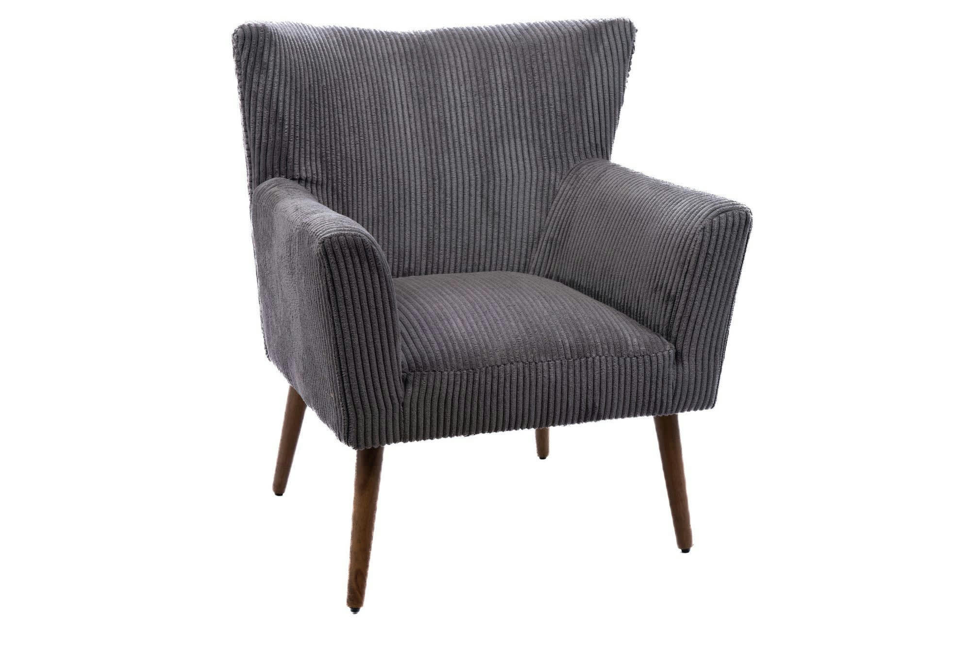 HERON - Fauteuil à accoudoirs en velours côtelé large