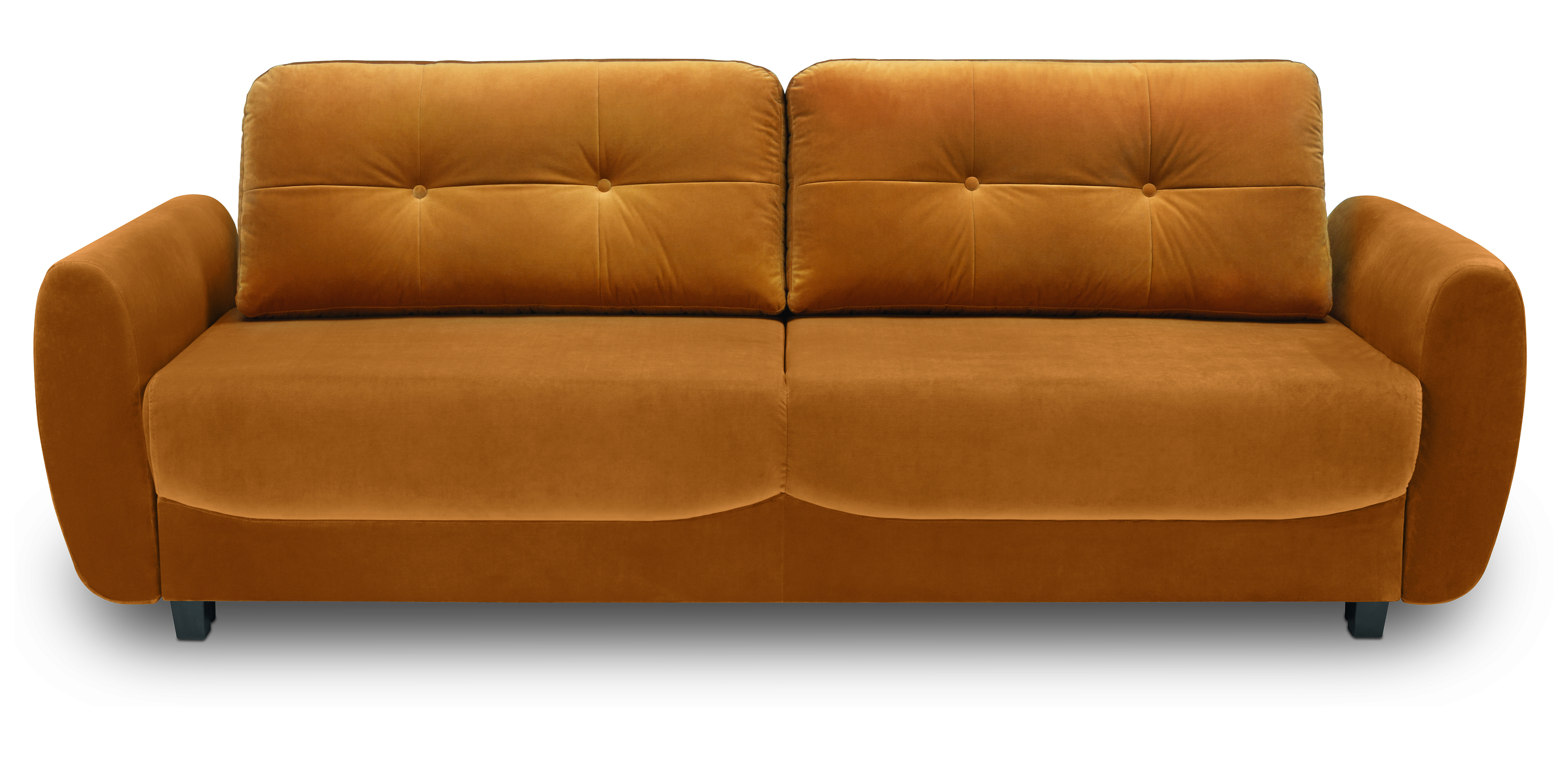 Sofa trzyosobowa Hampton rozkładana z pojemnikiem welurowa żółta