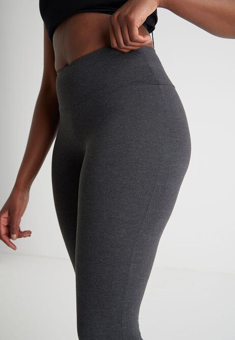 Womens Dark Grey Wide Waistband Leggings