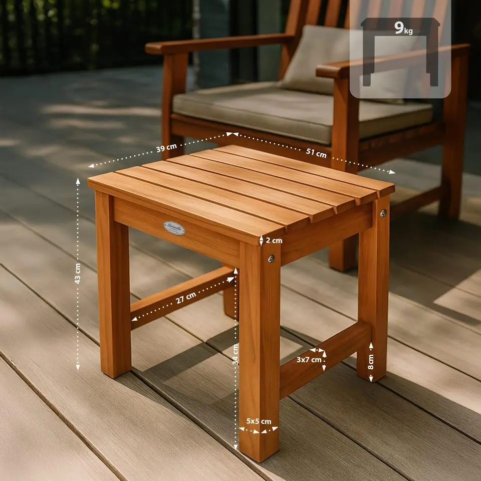 CLP Bijzettafel Frankton bruin Frame - Hout - teak