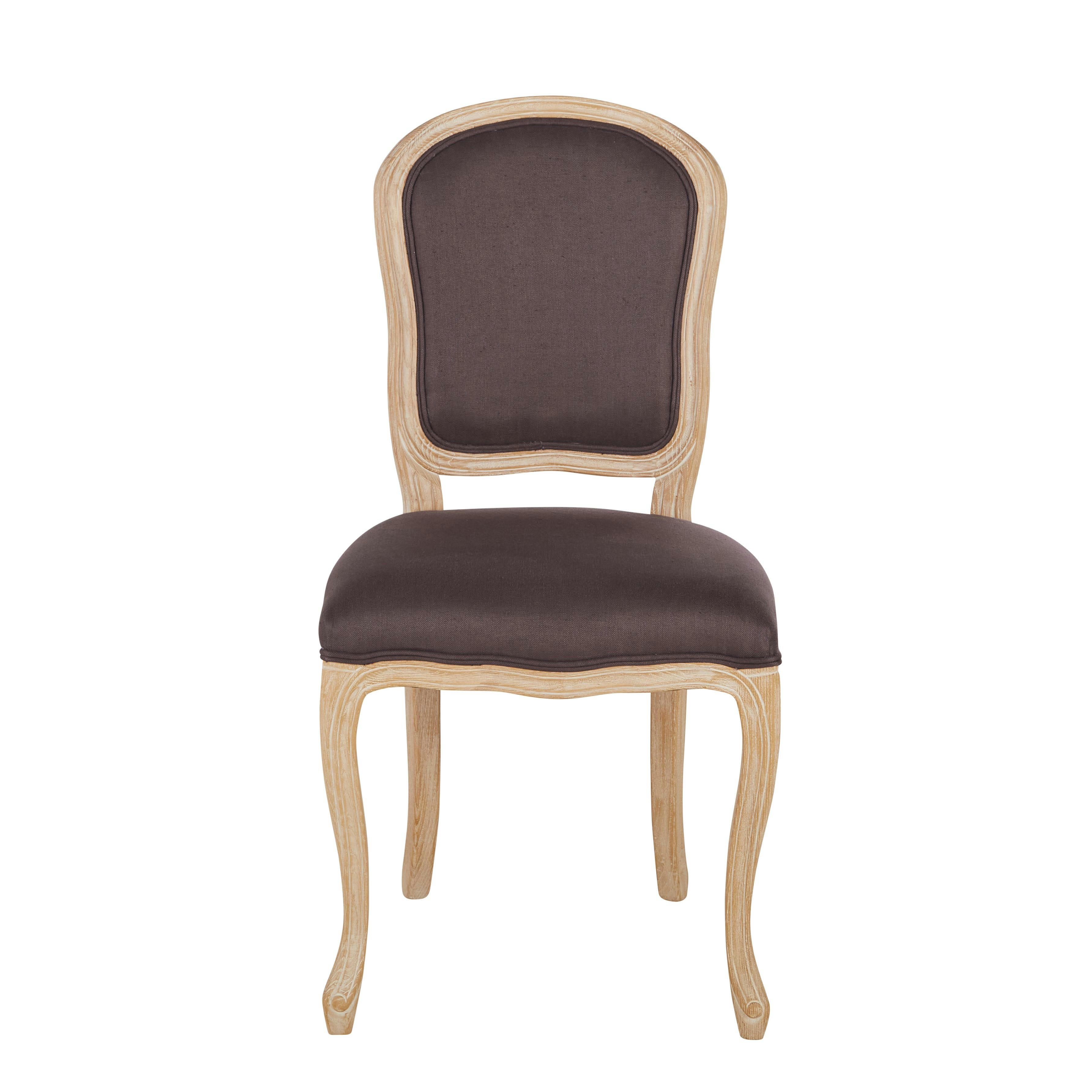 Versailles - Chaise en lin taupe grisé