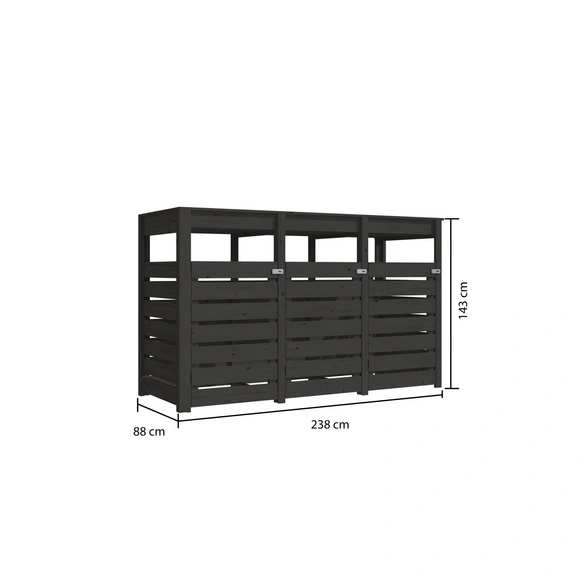 Mülltonnenbox, BxHxT: 238x088x143, Anthrazit