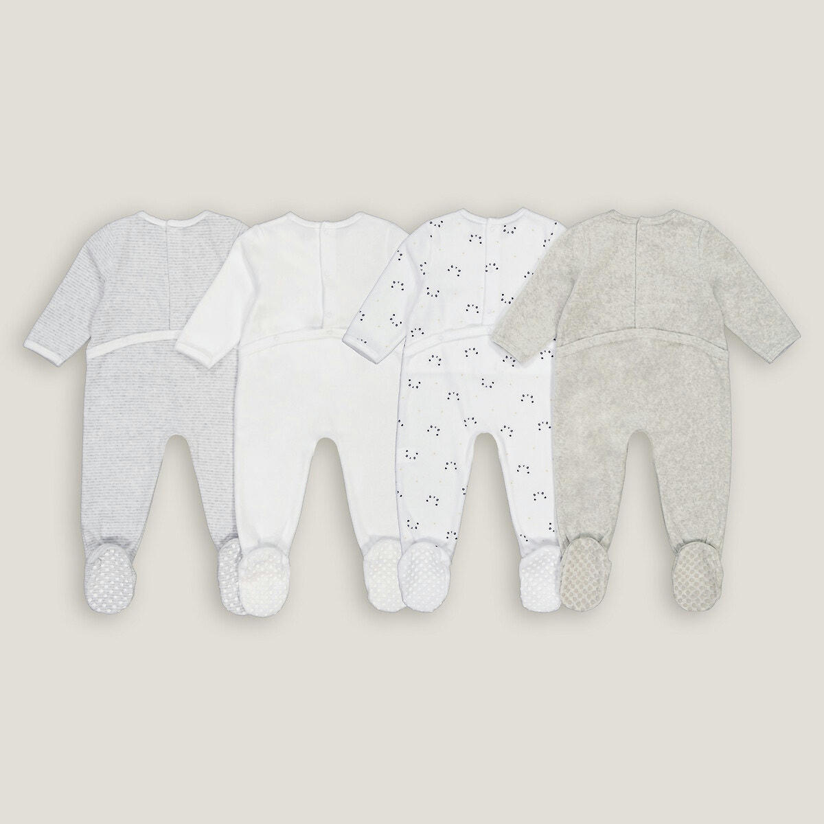 Lot de 4 pyjamas 1 pièce en velours