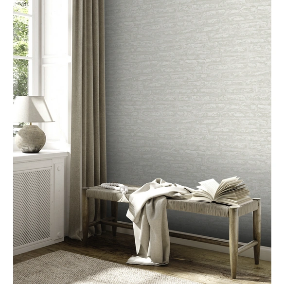 Vliestapete, BxL: 53 x 1005 cm, weiß/silber