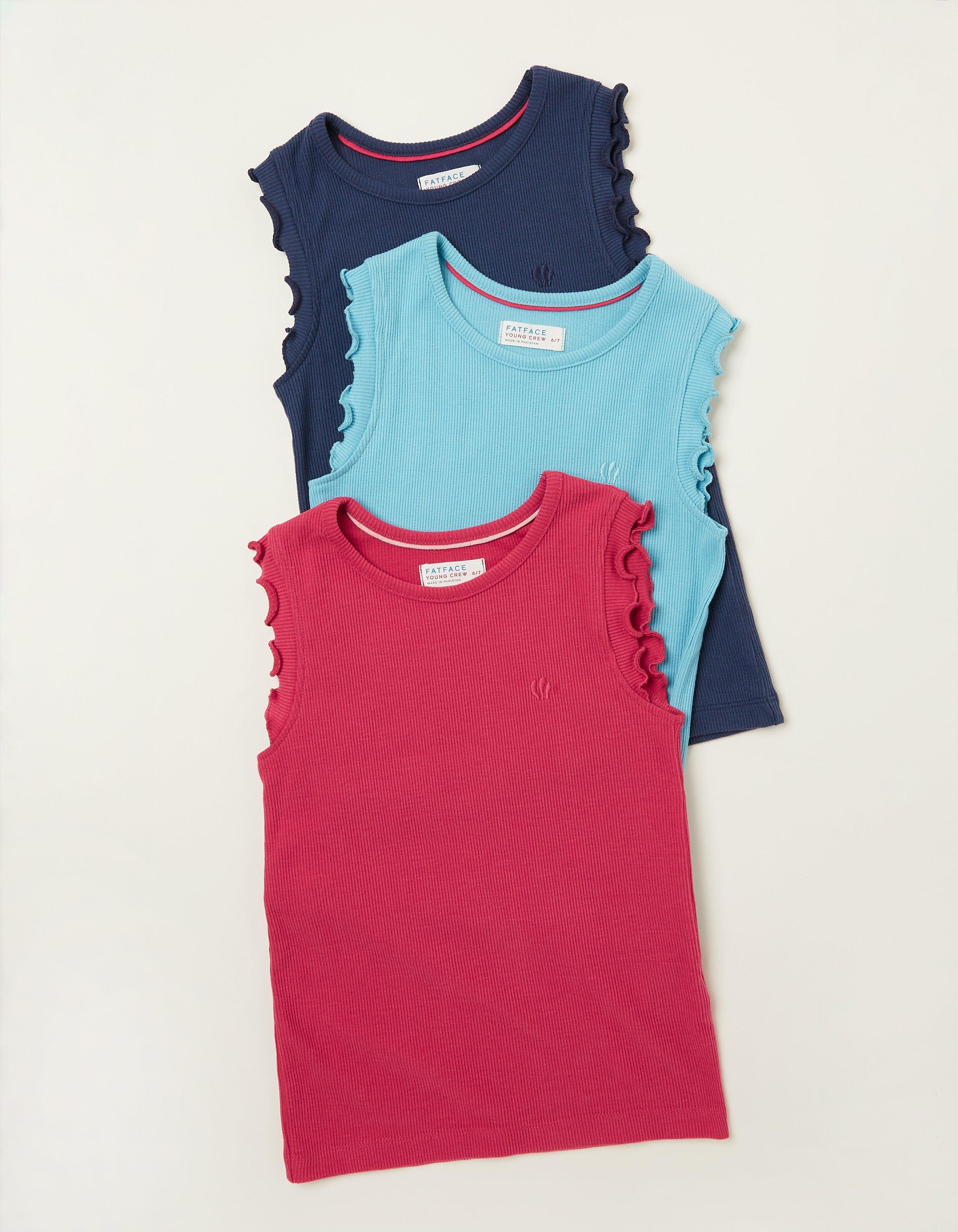 3 Pack Rib Jersey Vests