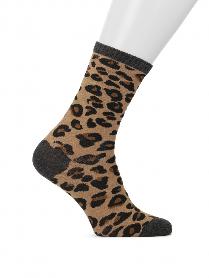 Cotton socks for women in leopard print