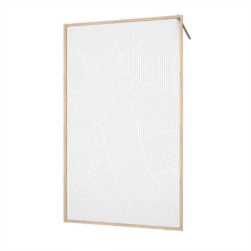 Paroi de douche Japandi sérigraphie courbe bois 120 x 200 cm AURLANE