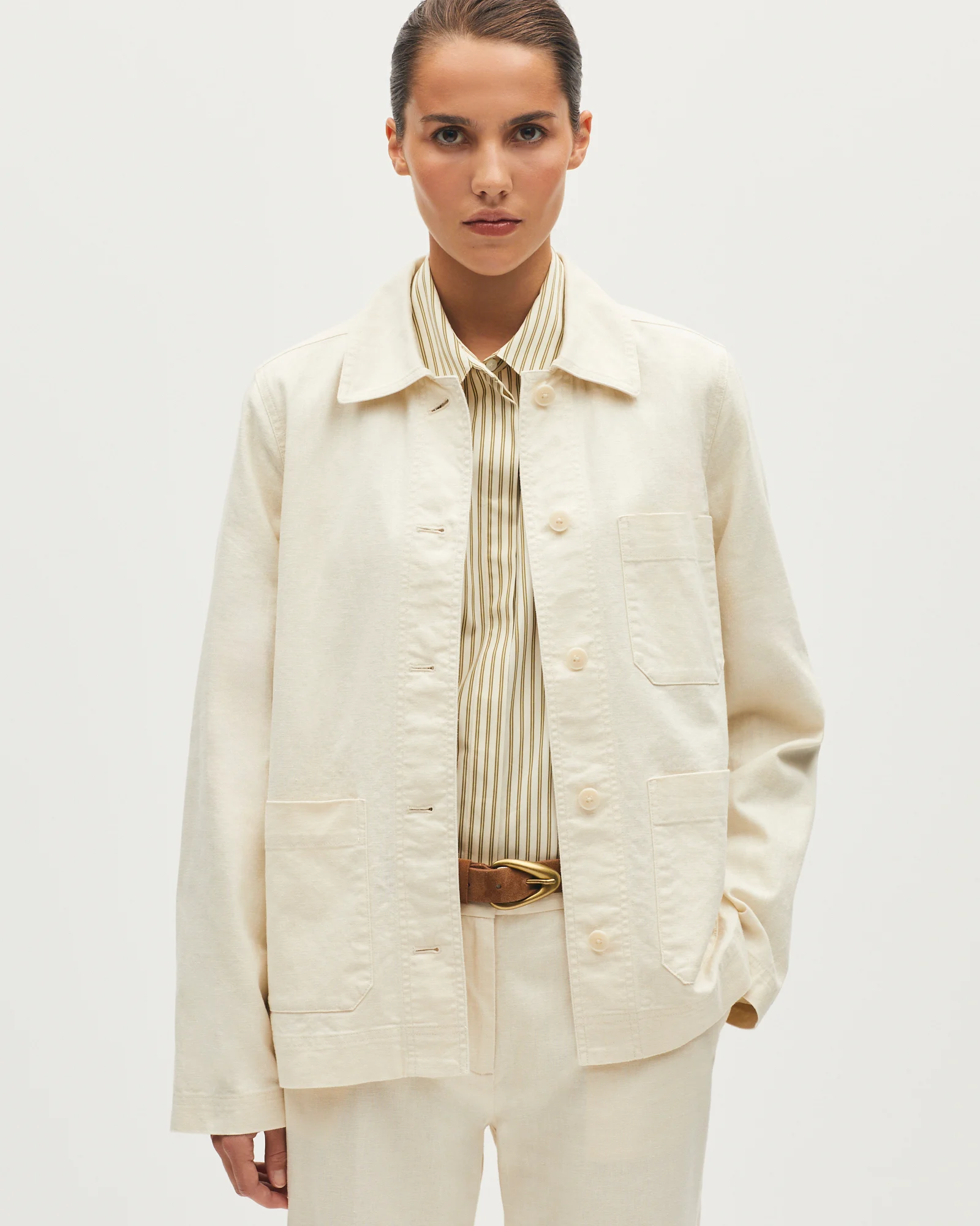 Veste workwear en lin et coton