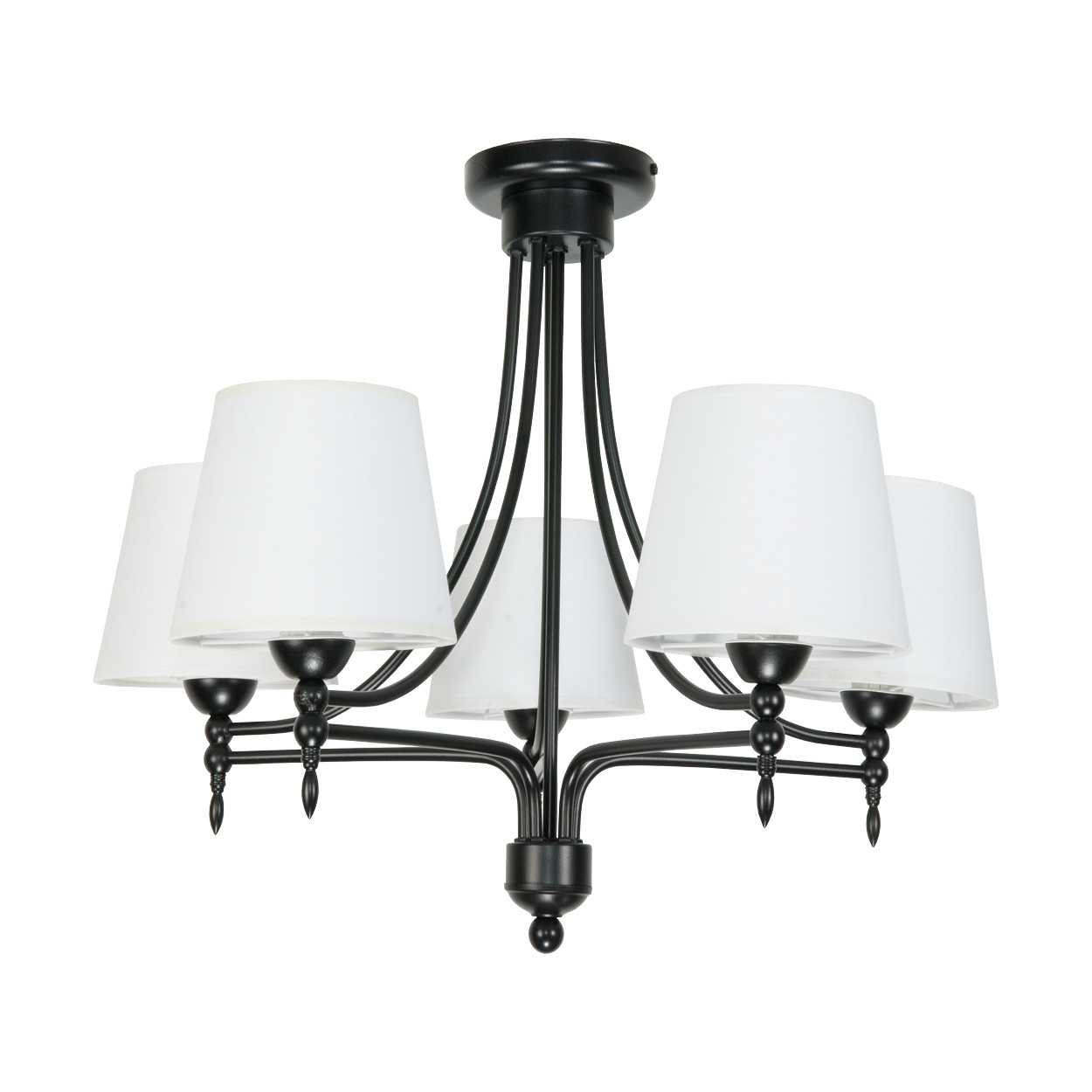 Lampa sufitowa czarna retro do salonu EDYLIT 5xE27 ARTURO NEGRO 11-990